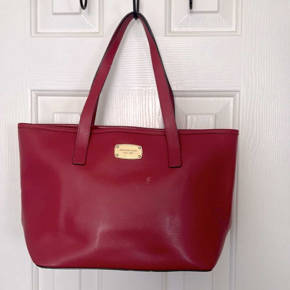 Michael Kors red double handles tote